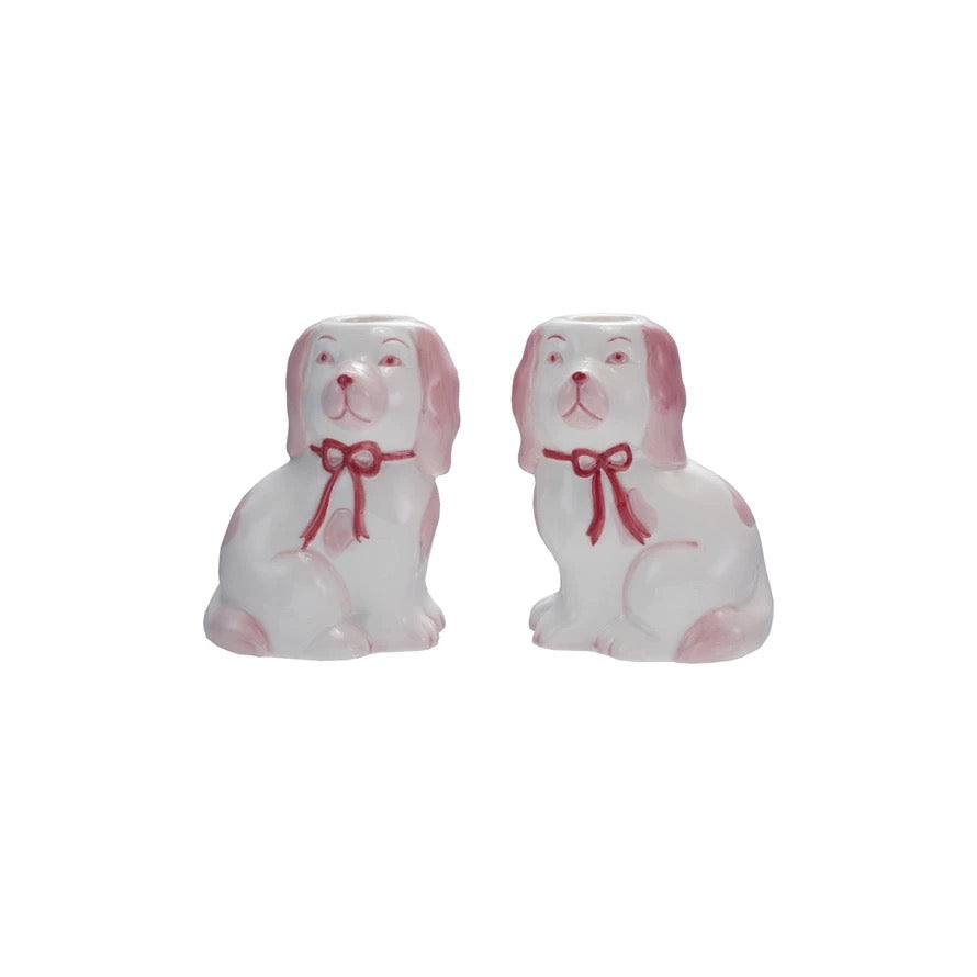 Staffordshire Dog Taper Candle Holder