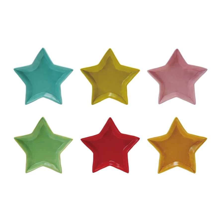 Stoneware Star Shaped Dish, 6 Colors