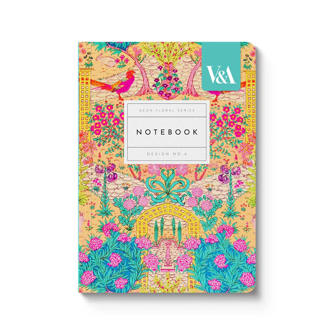 Neon Floral Ornate Notebook 10x8in