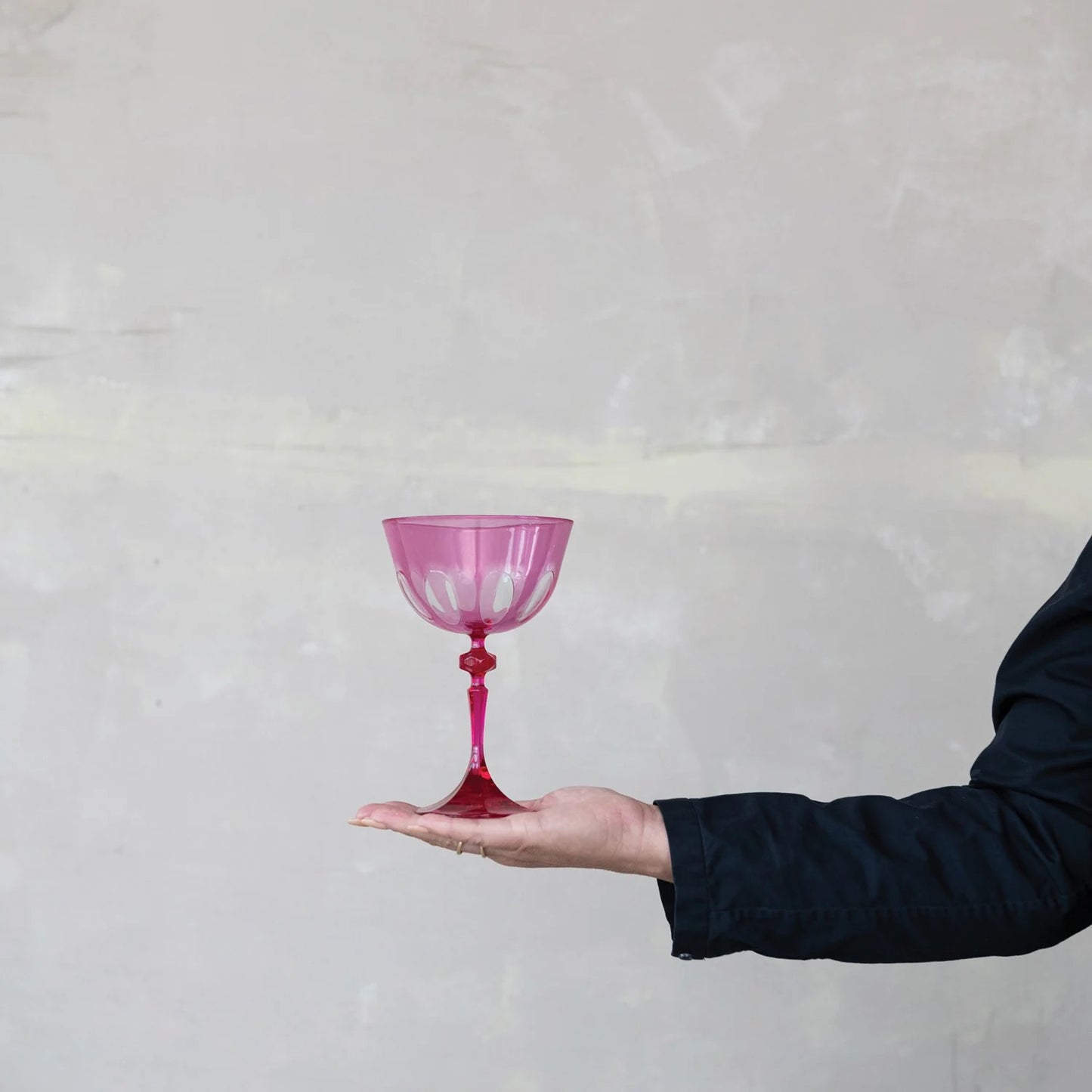 Pink Acrylic Stemmed Wine Glass 12oz.