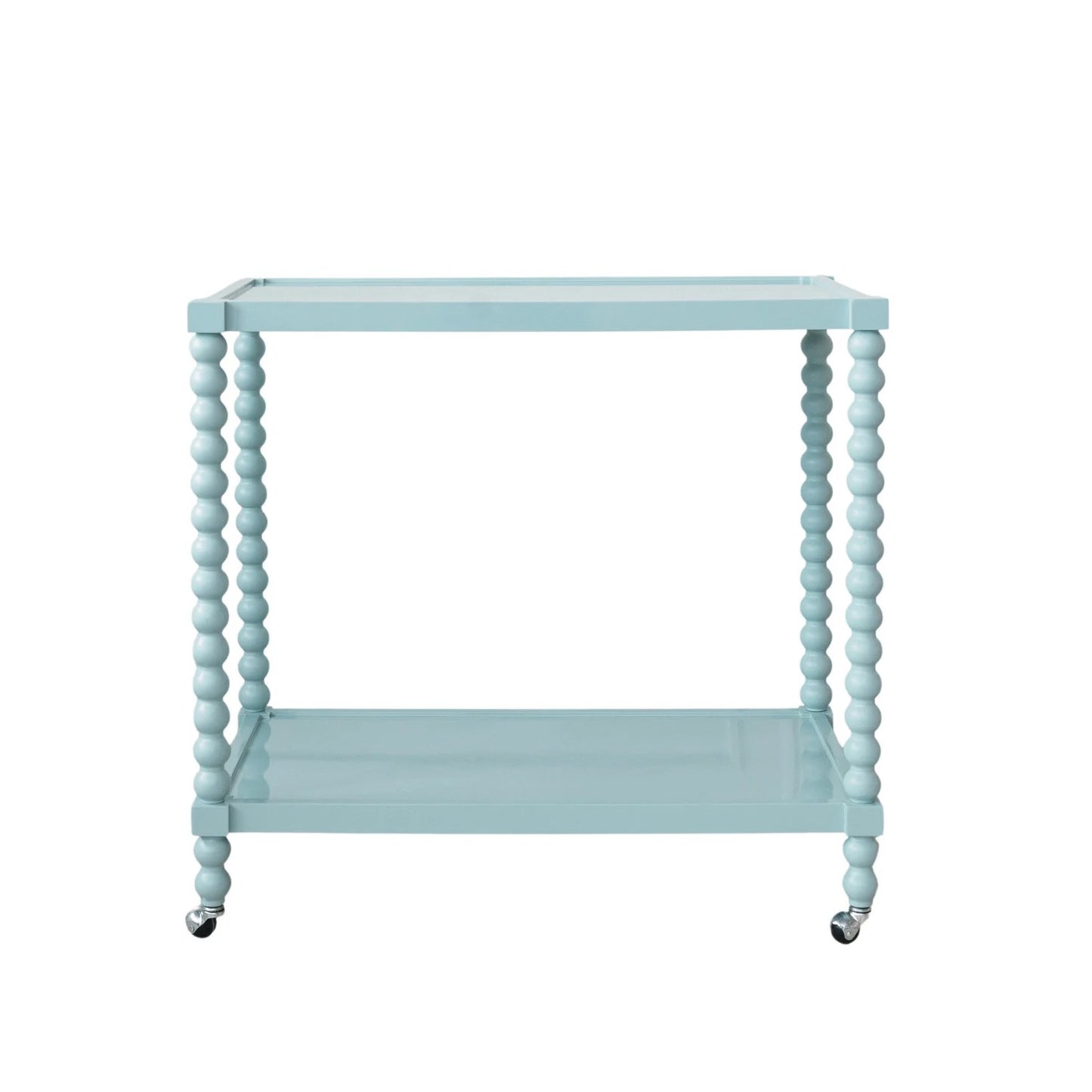 Turquoise 2-Tier Bar Cart