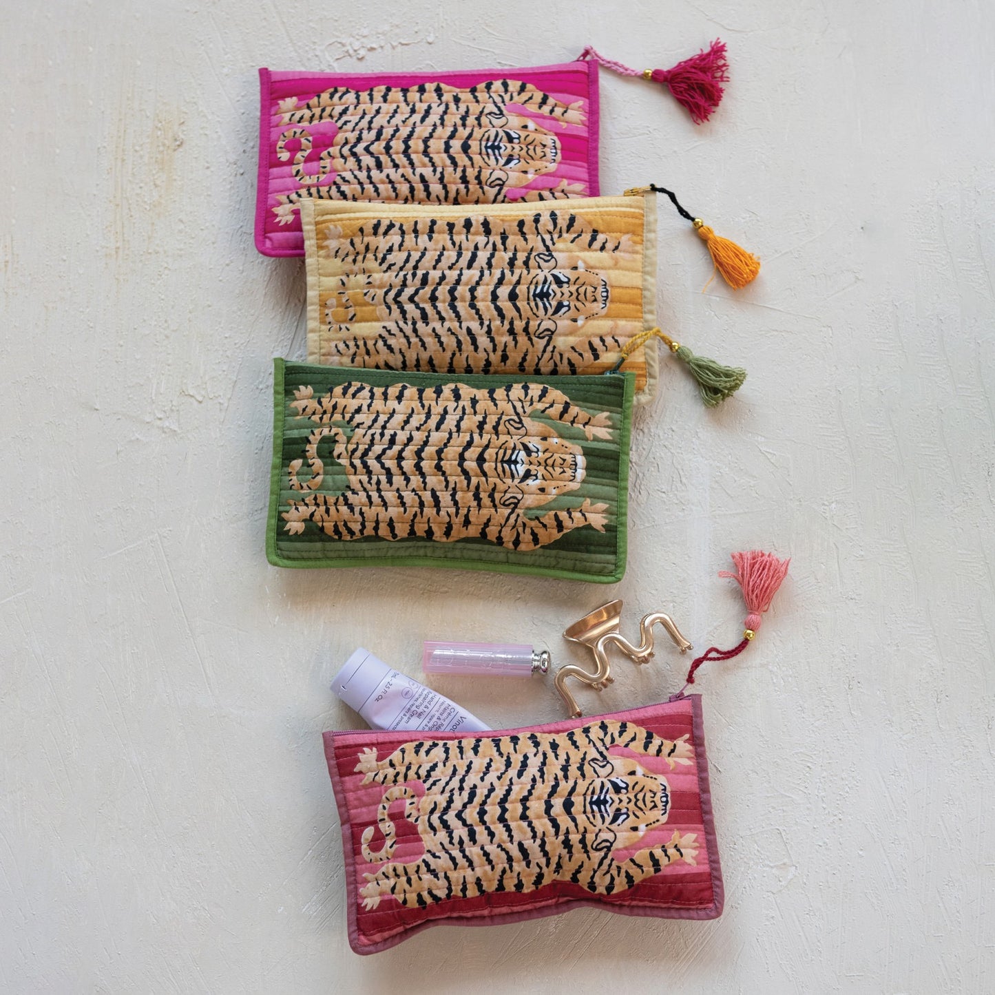 Tiger Zip Pouch, 4 Colors