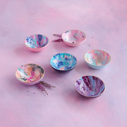 Glitterville Marble Bowl - 6 Assorted Colors
