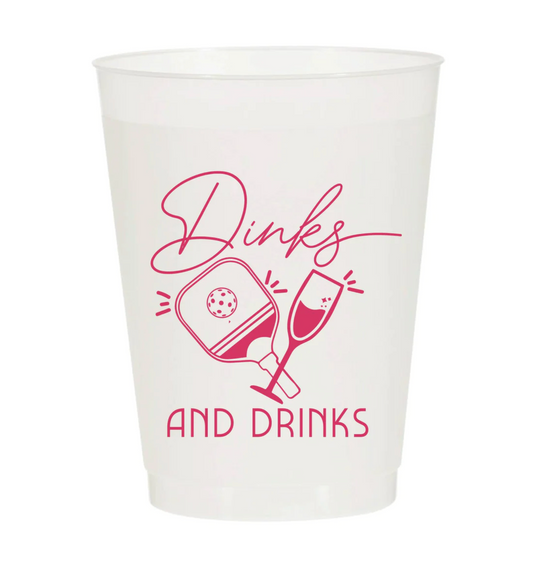 Pickleball Frosted Cup "Dinks and Drinks"