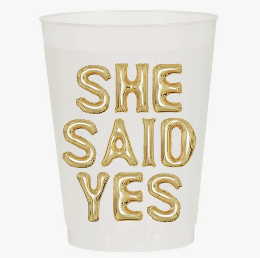 She Said Yes Engagement Frosted Cups