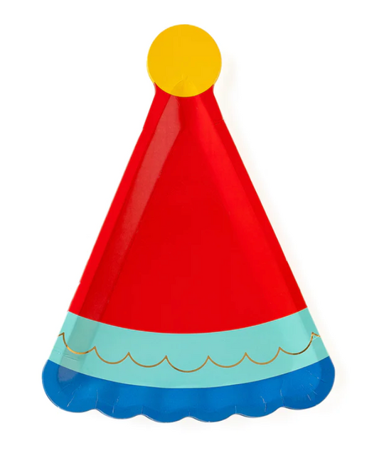 Blue & Red Birthday Hat Plate 8ct