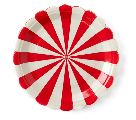 Circus Red Stripe Plates 8ct