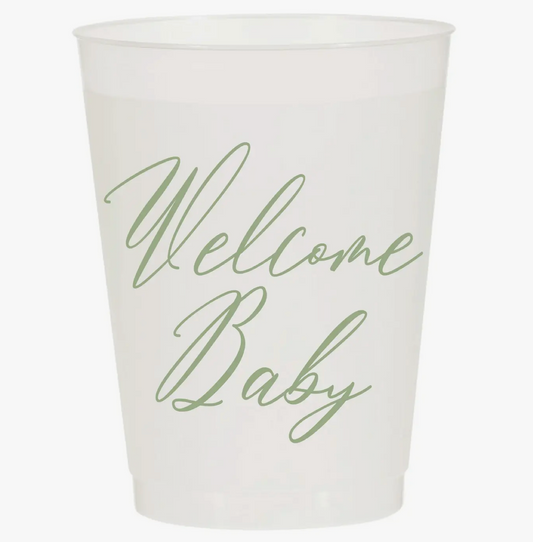 Green Welcome Baby Frosted Cups