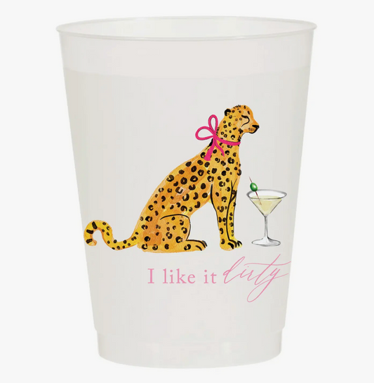 I Like it Dirty Cheetah Martini Frosted Cups