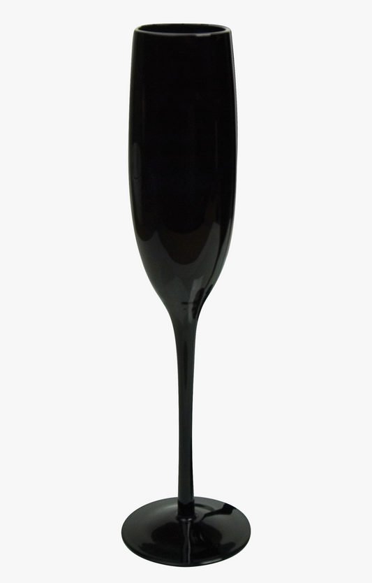 Black Champagne Flute Glass 6oz
