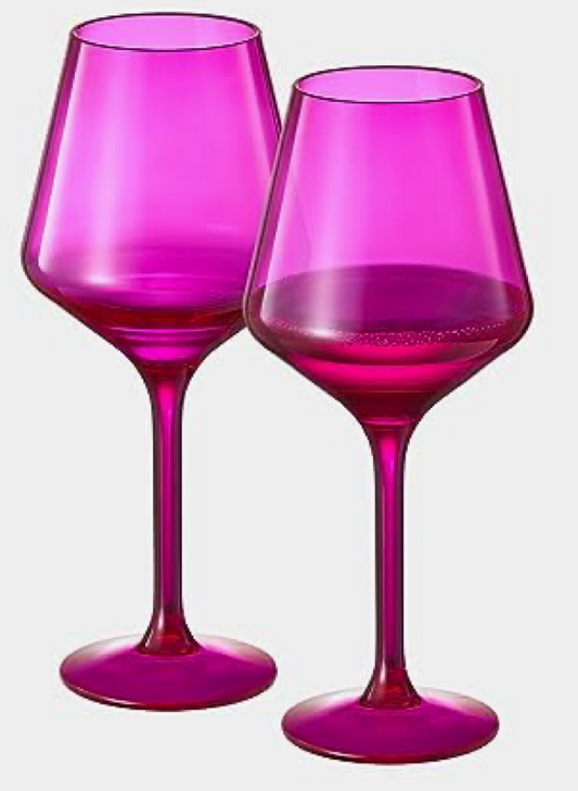Plastic Stemmed Wine Glass Single