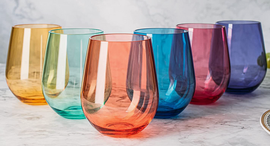 Plastic Stemless Wine Glass Single