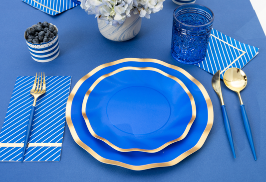 Wavy Dinner Plate Royal Blue-8ct