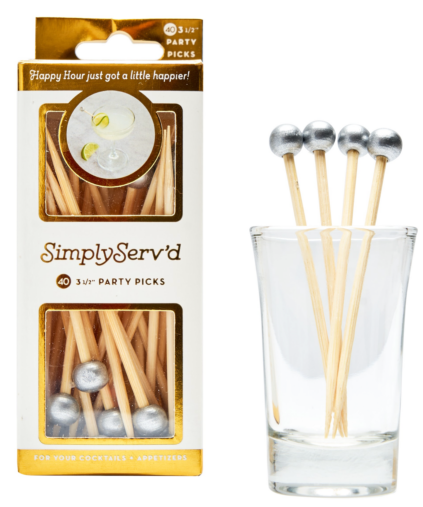 Party Pick Small Silver/ 40 pkg