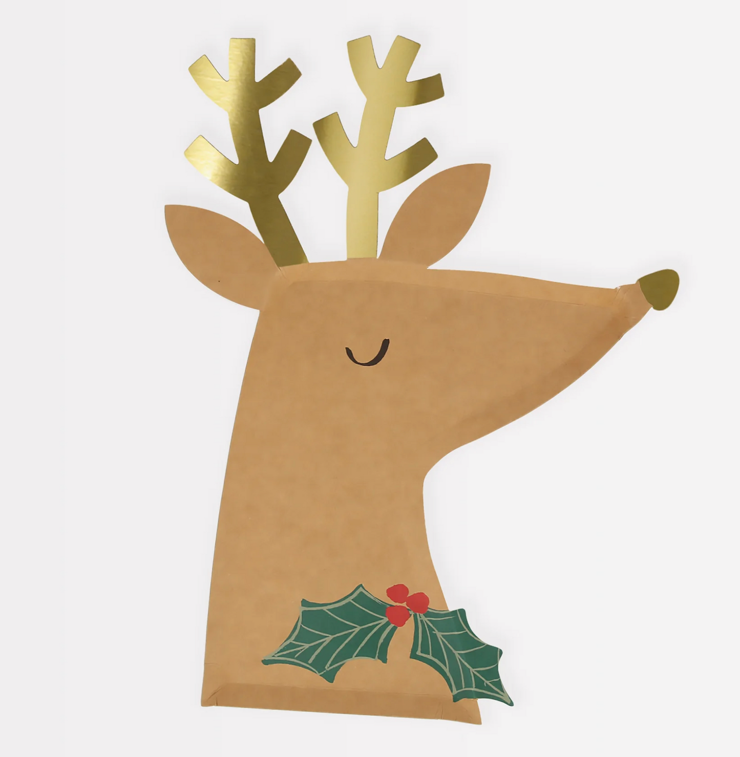 Reindeer with Holly Plates 8ct