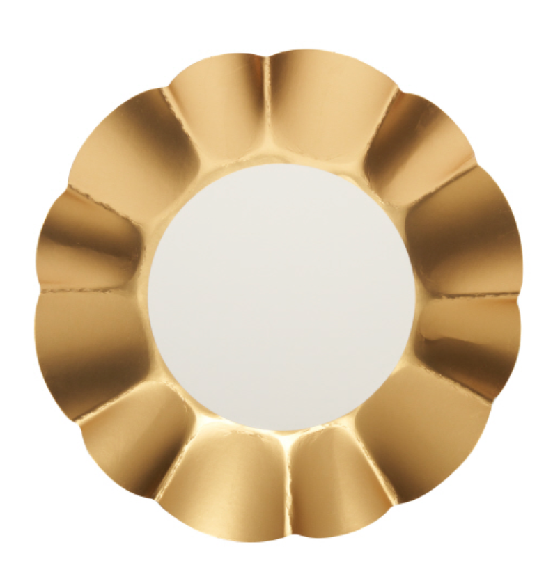 Scalloped Gold & White Appetizer/Dessert Bowl 8ct