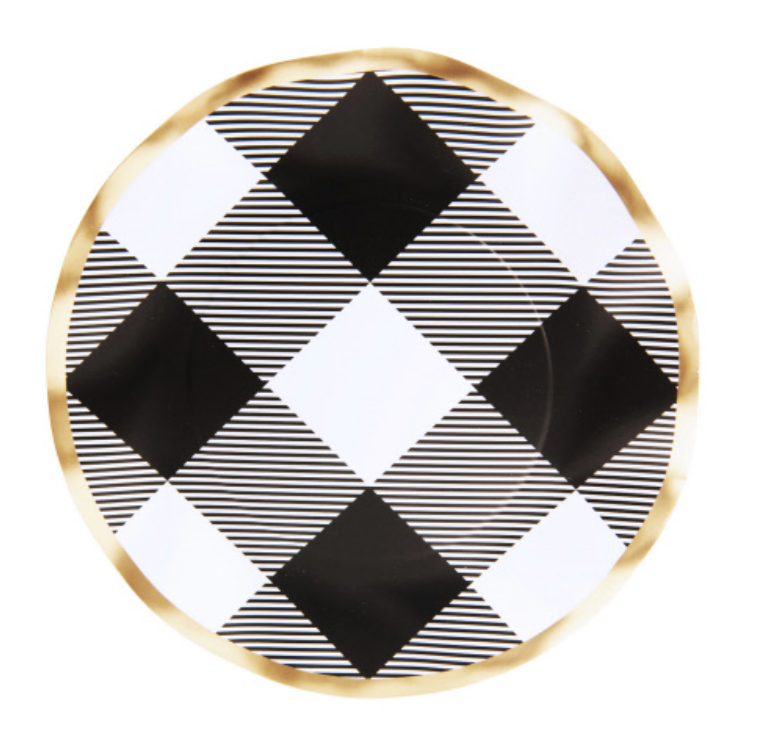 Wavy Black Buffalo Salad Plate 8ct