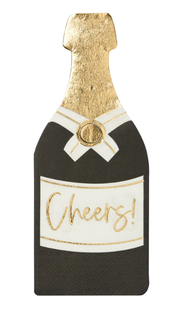 Cheers Champagne Bottle Napkin 16ct