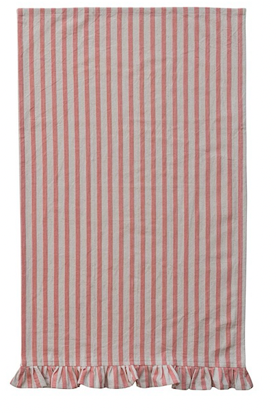 Striped Ruffle Tea Towel - 4 Color Options