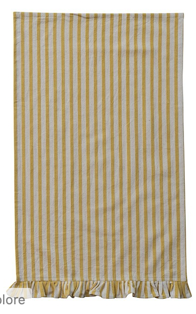 Striped Ruffle Tea Towel - 4 Color Options