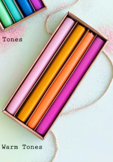 Rainbow Taper Candle Set of 4 - 3 Style Options - Glitterville