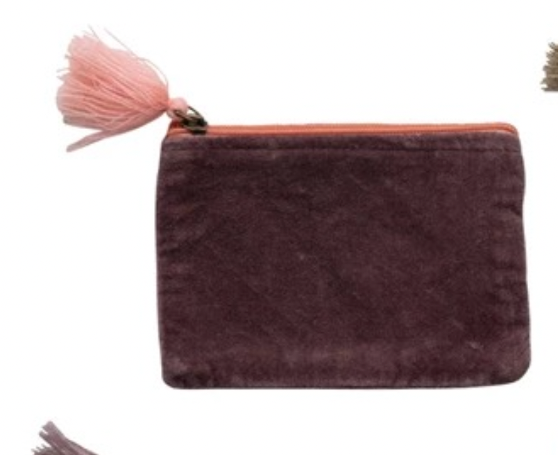 Velvet Zip Pouch, 6 Colors
