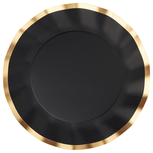 Wavy Dinner Plate Black-8ct