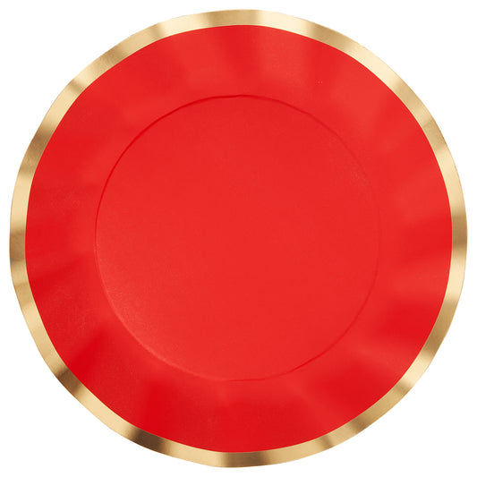 Wavy Dinner Plate Red-8ct