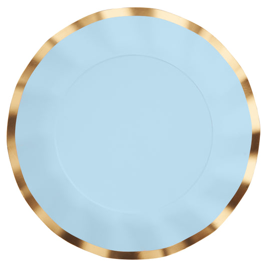 Wavy Salad Plate Sky Blue-8ct