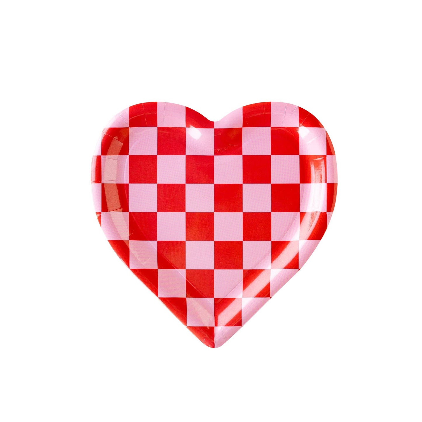 Checkered Heart Plates 8ct