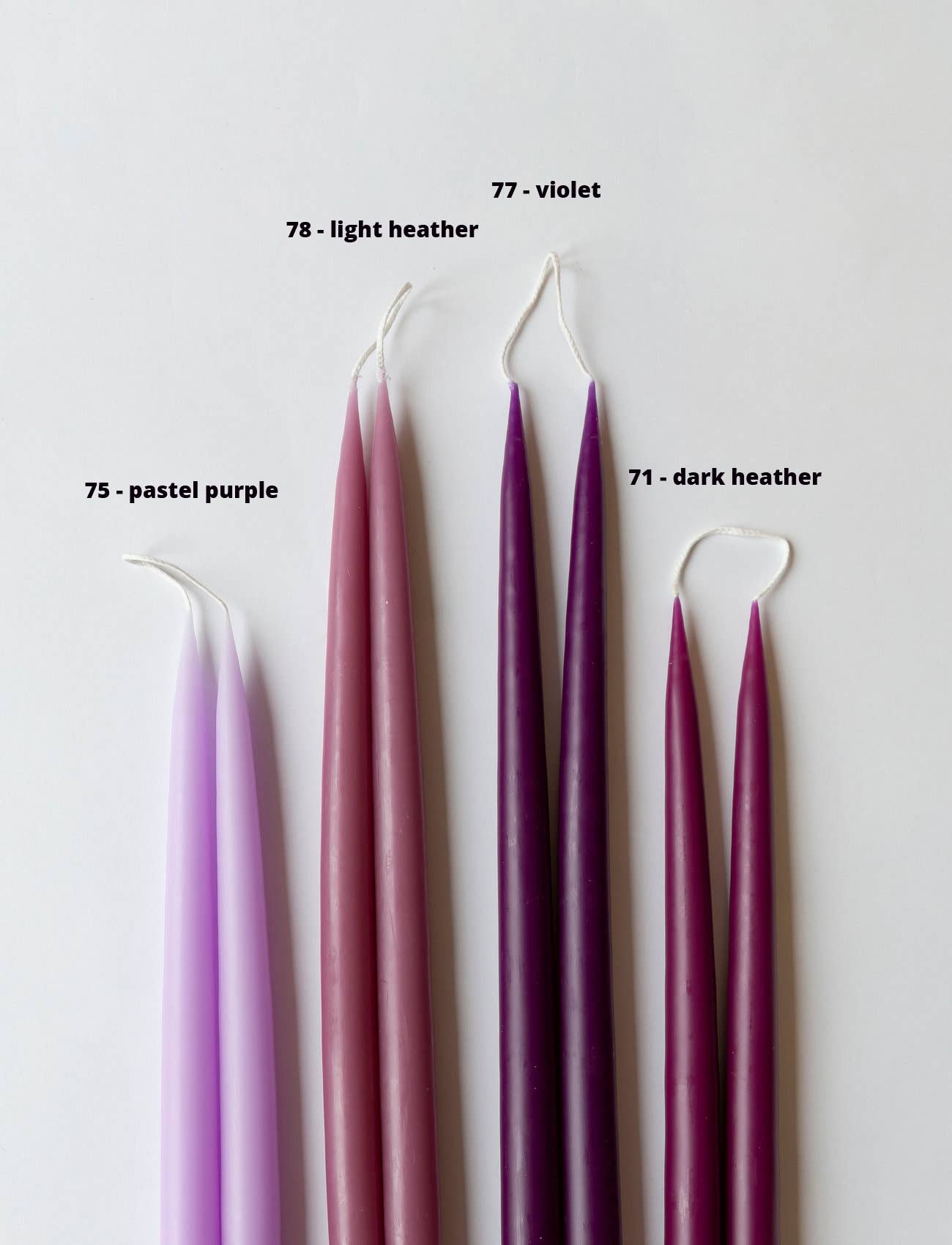 Light Heather Danish Taper Candle 14in