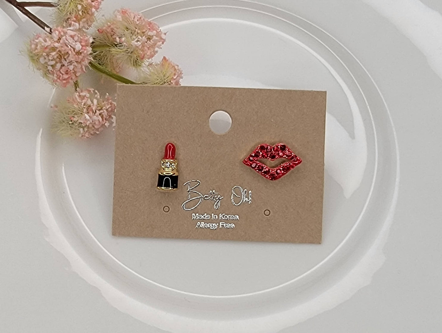 Lips and Lipstick Earrings- NAMS Musical Gift