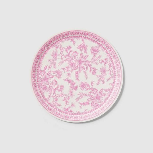 Pink Toile Dinner Plates- 10ct