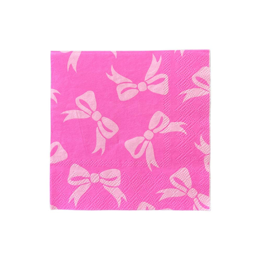 Pink Bow Napkins 16ct