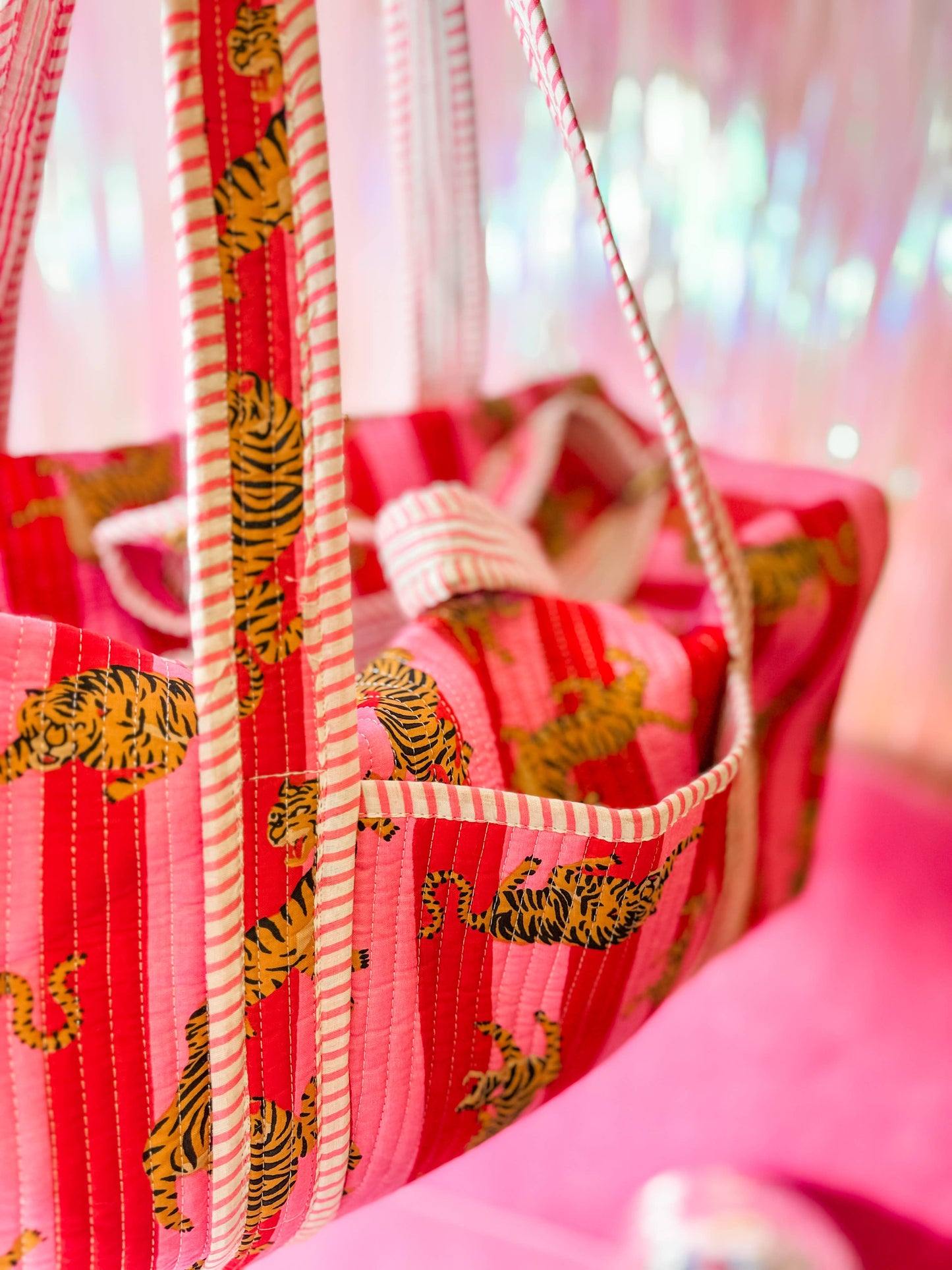 Tiger Lily | Large Scalloped Quilted Duffle Bag