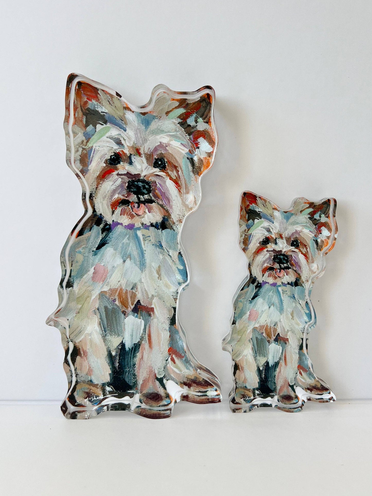 Light Yorkie Acrylic Small Shelfie