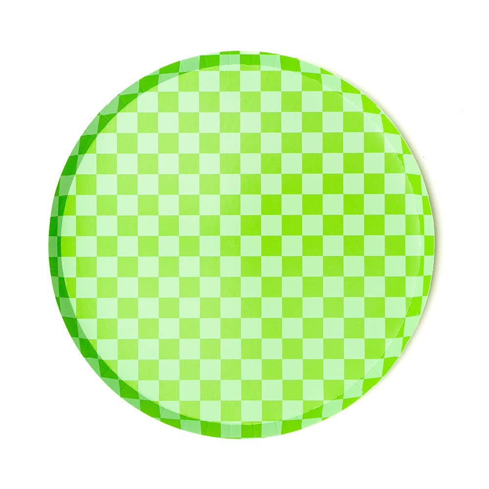 Check It! In The Limelight Green Plates - 2 Size Options - 8 Pk.