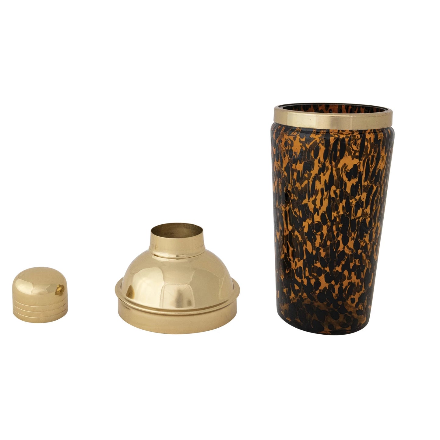 Tortoise Shell Glass Cocktail Shaker 20oz
