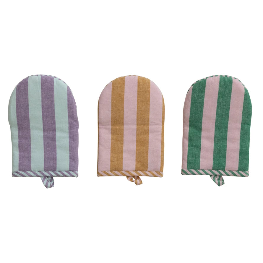 Striped Oven Mitt- 3 Colors