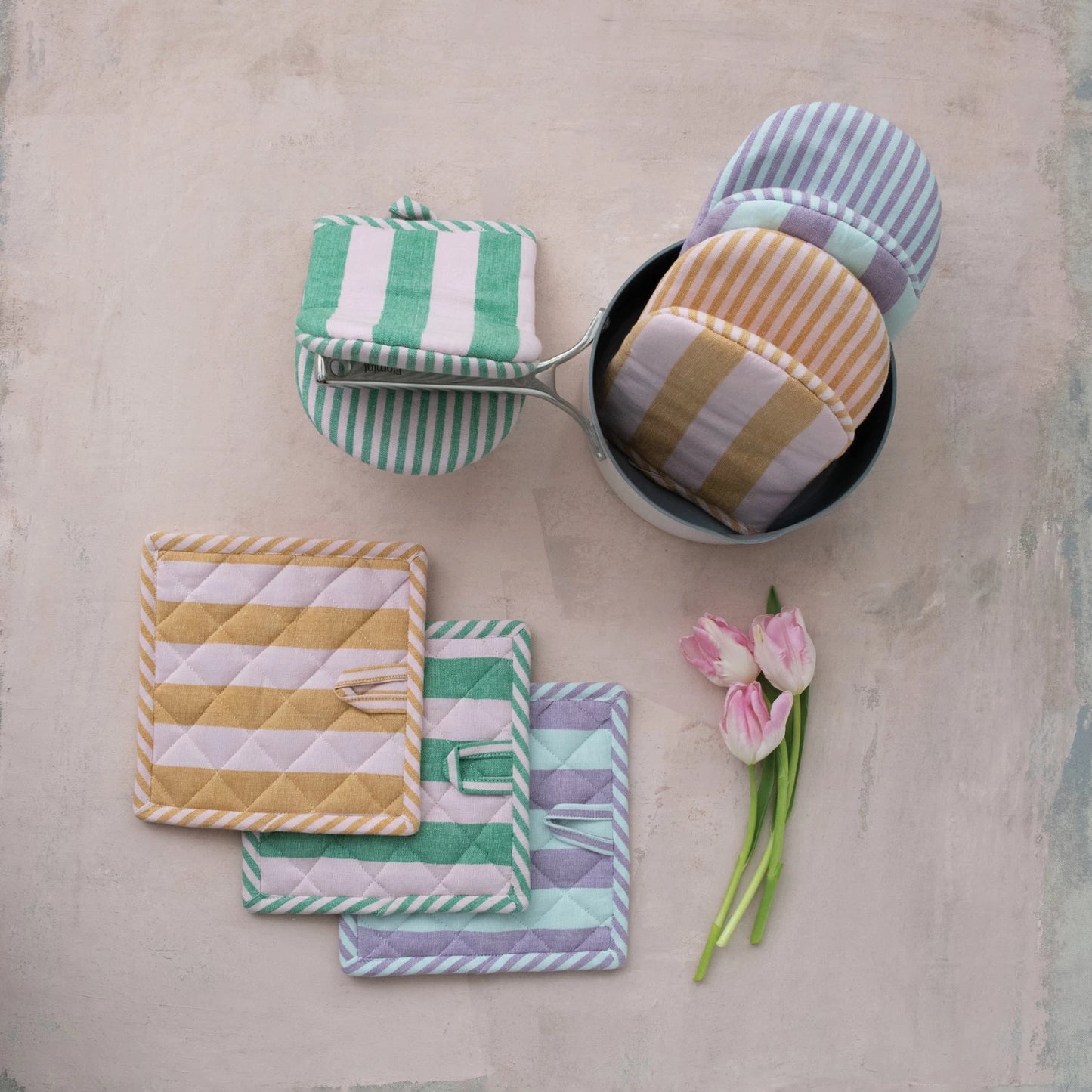 Striped Oven Mitt- 3 Colors