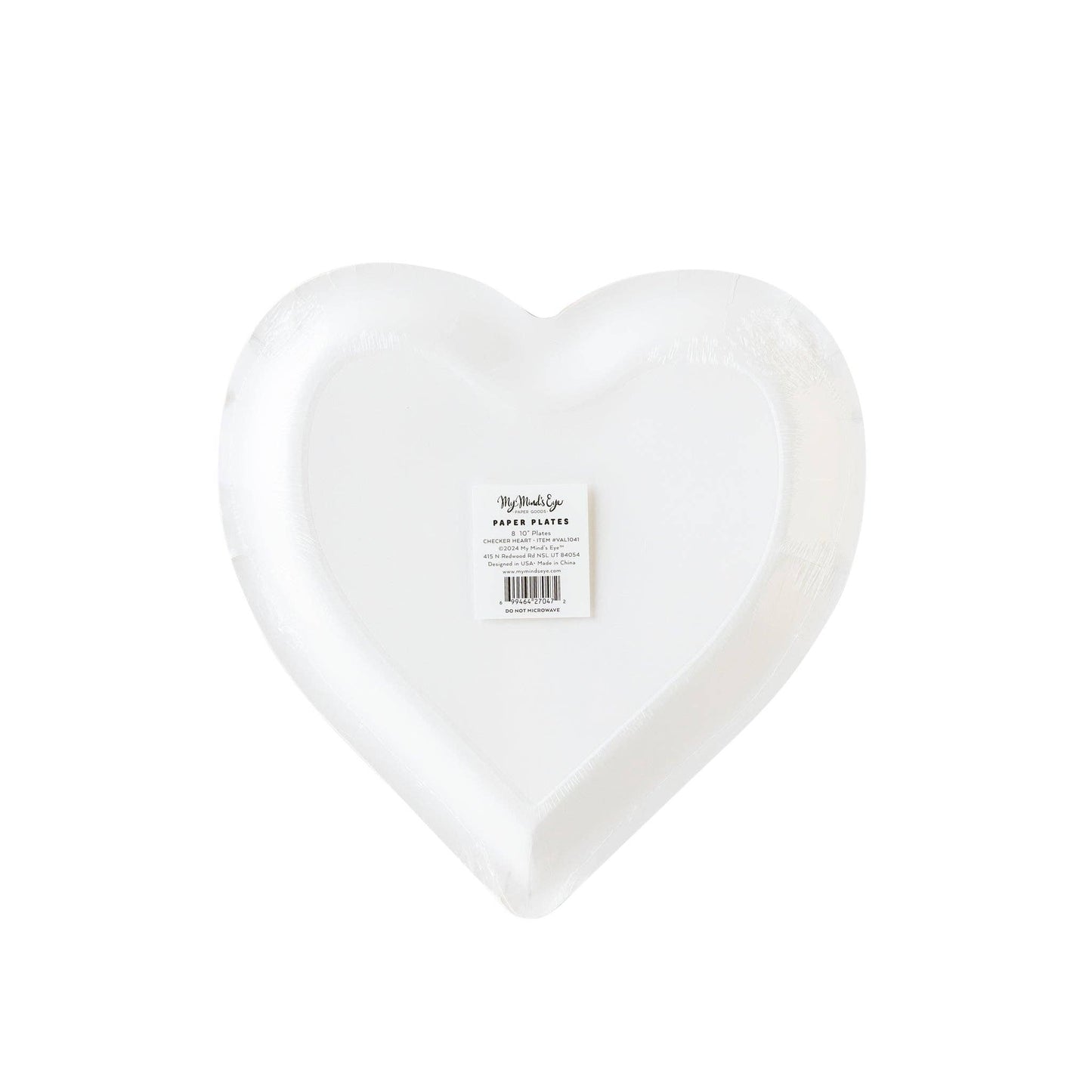 Checkered Heart Plates 8ct