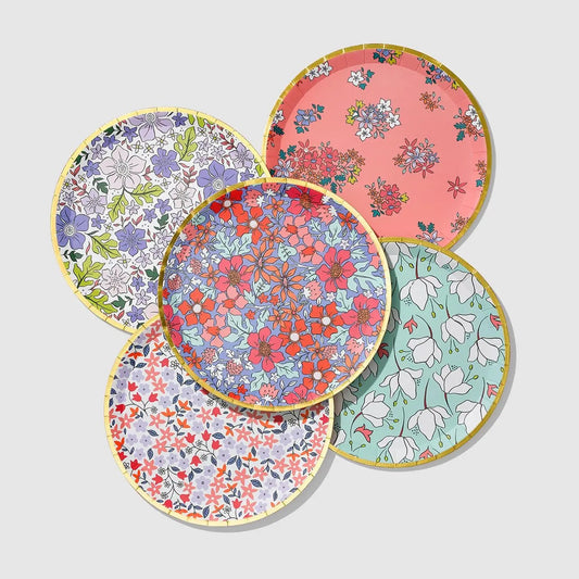In Full Bloom Floral Large Plates-10ct