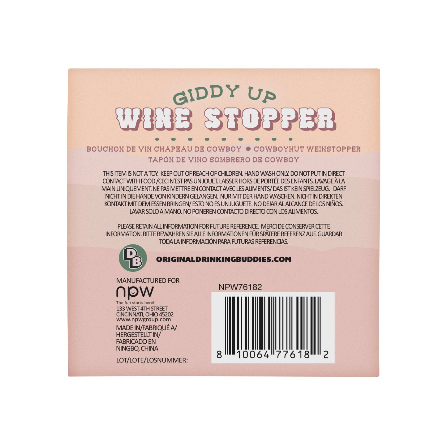 Pink Cowboy Hat Wine Stopper