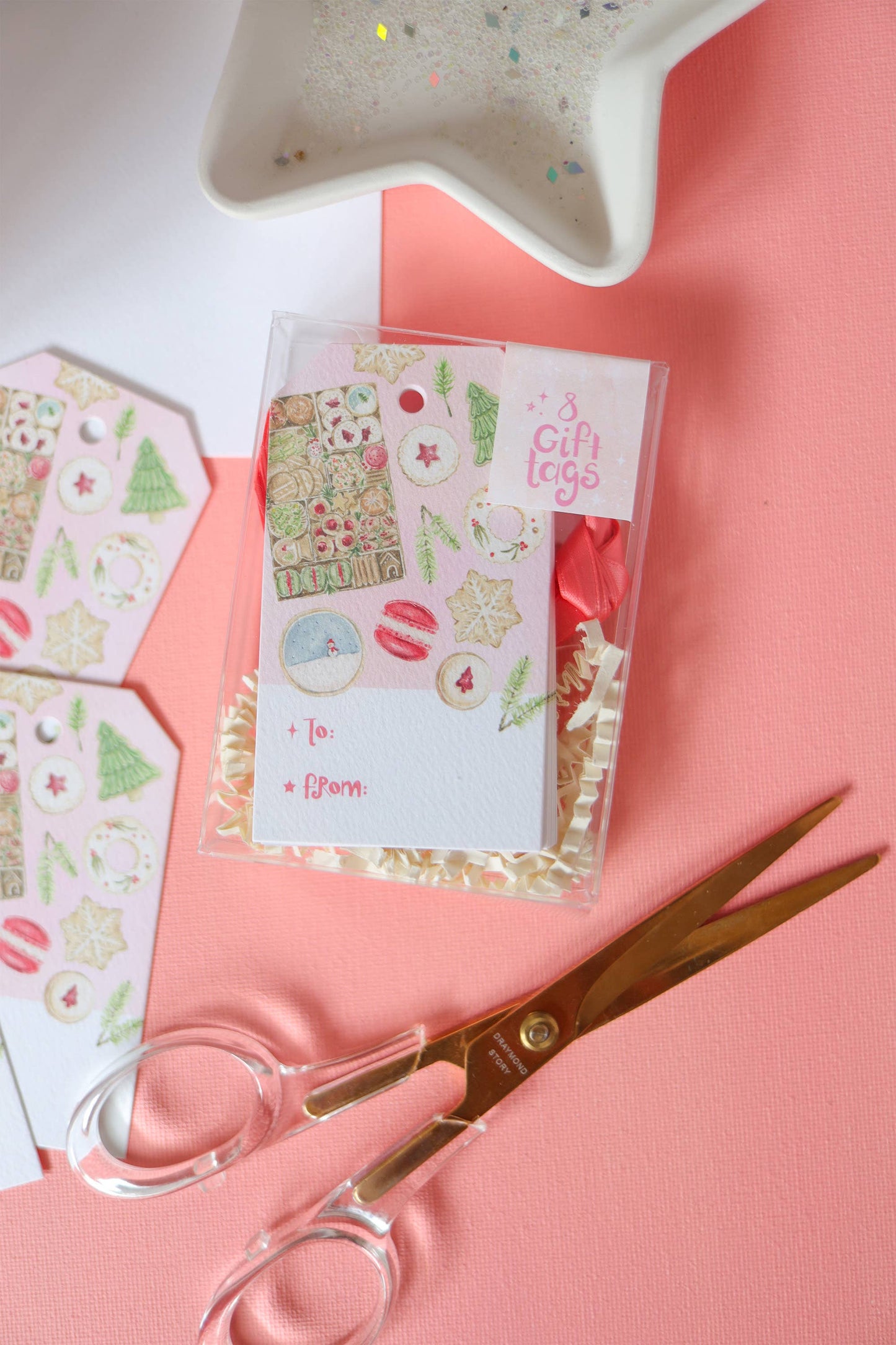 Gift tags for Christmas with cookies