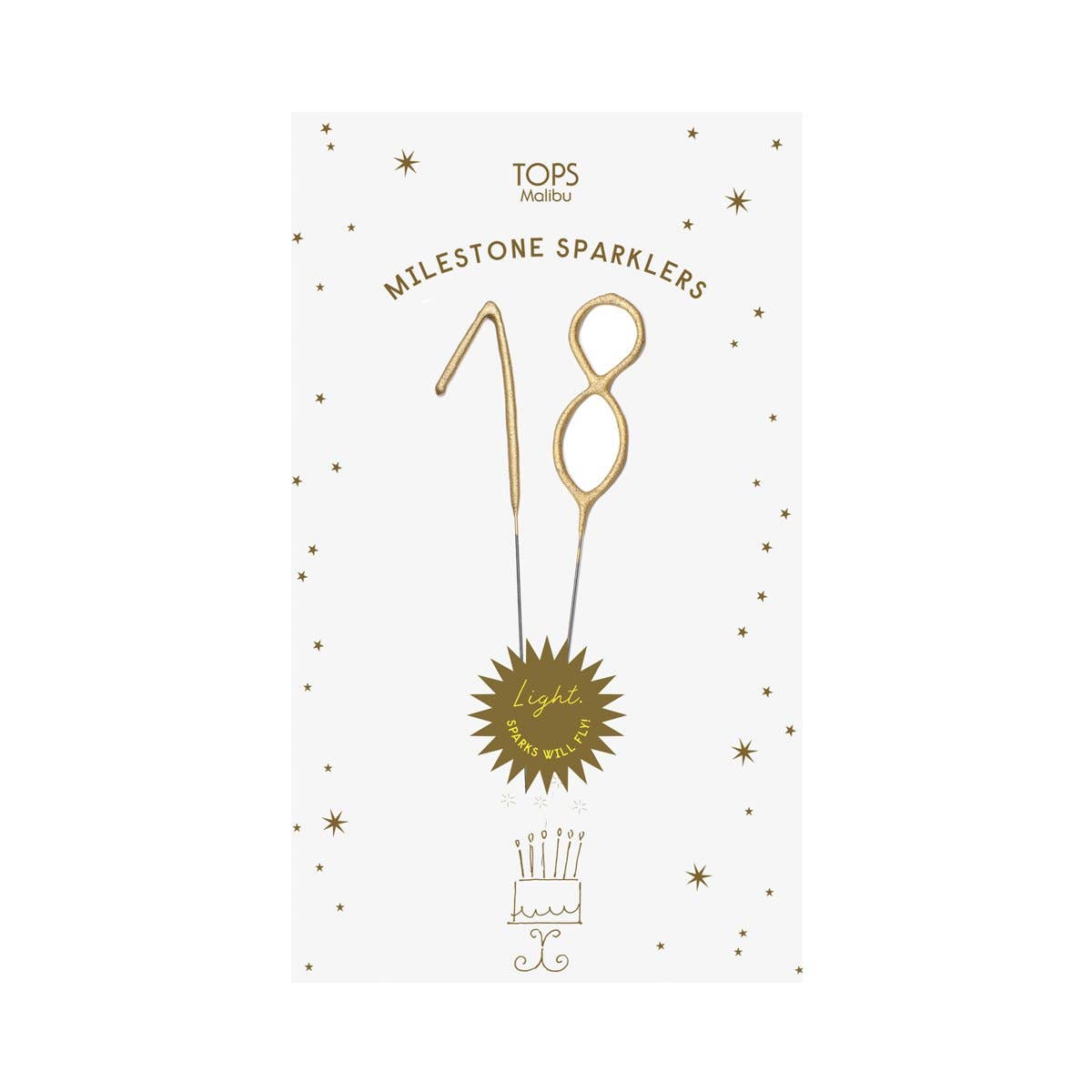 Mini Gold Milestone Number Sparkler Wands