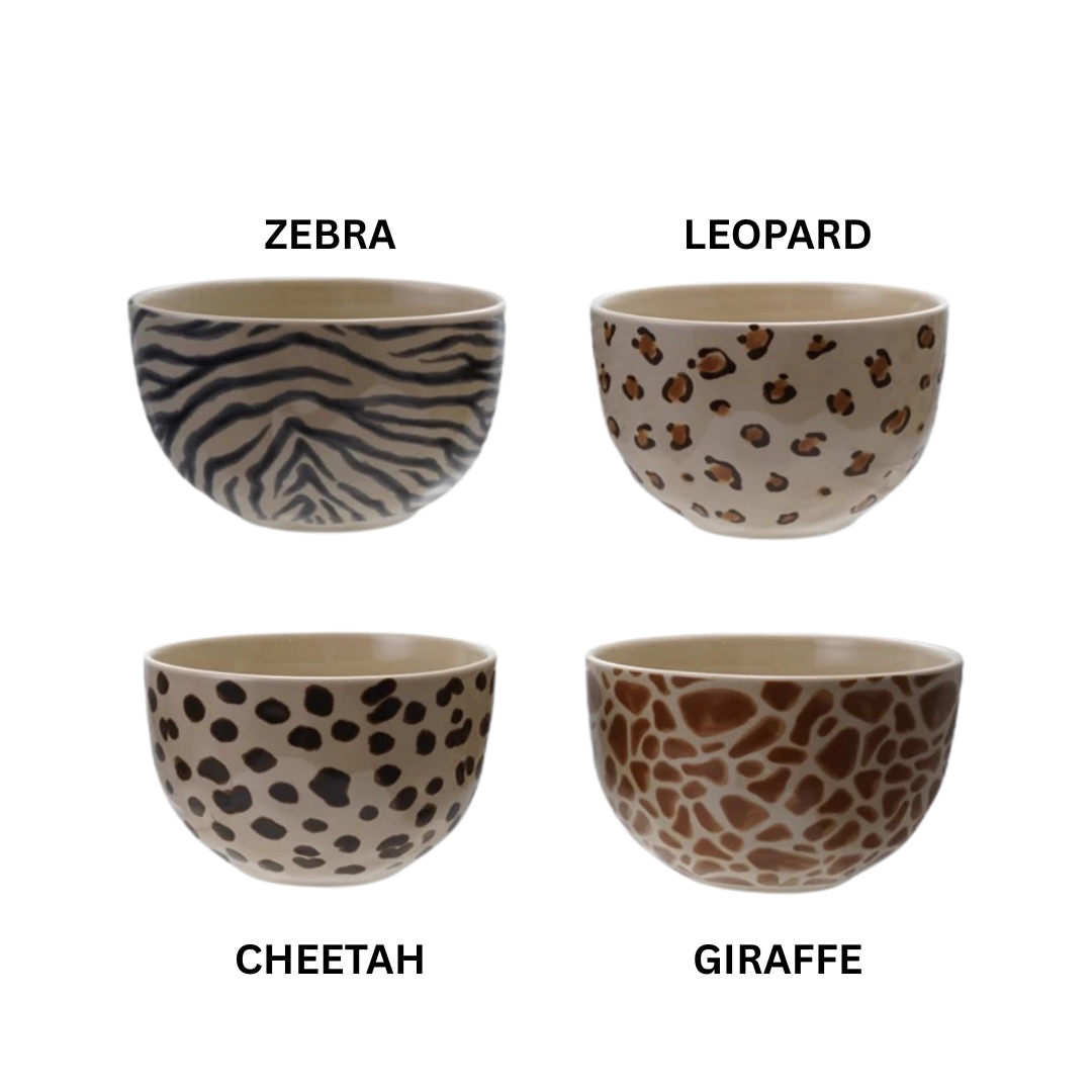 Animal Print Stoneware Bowl