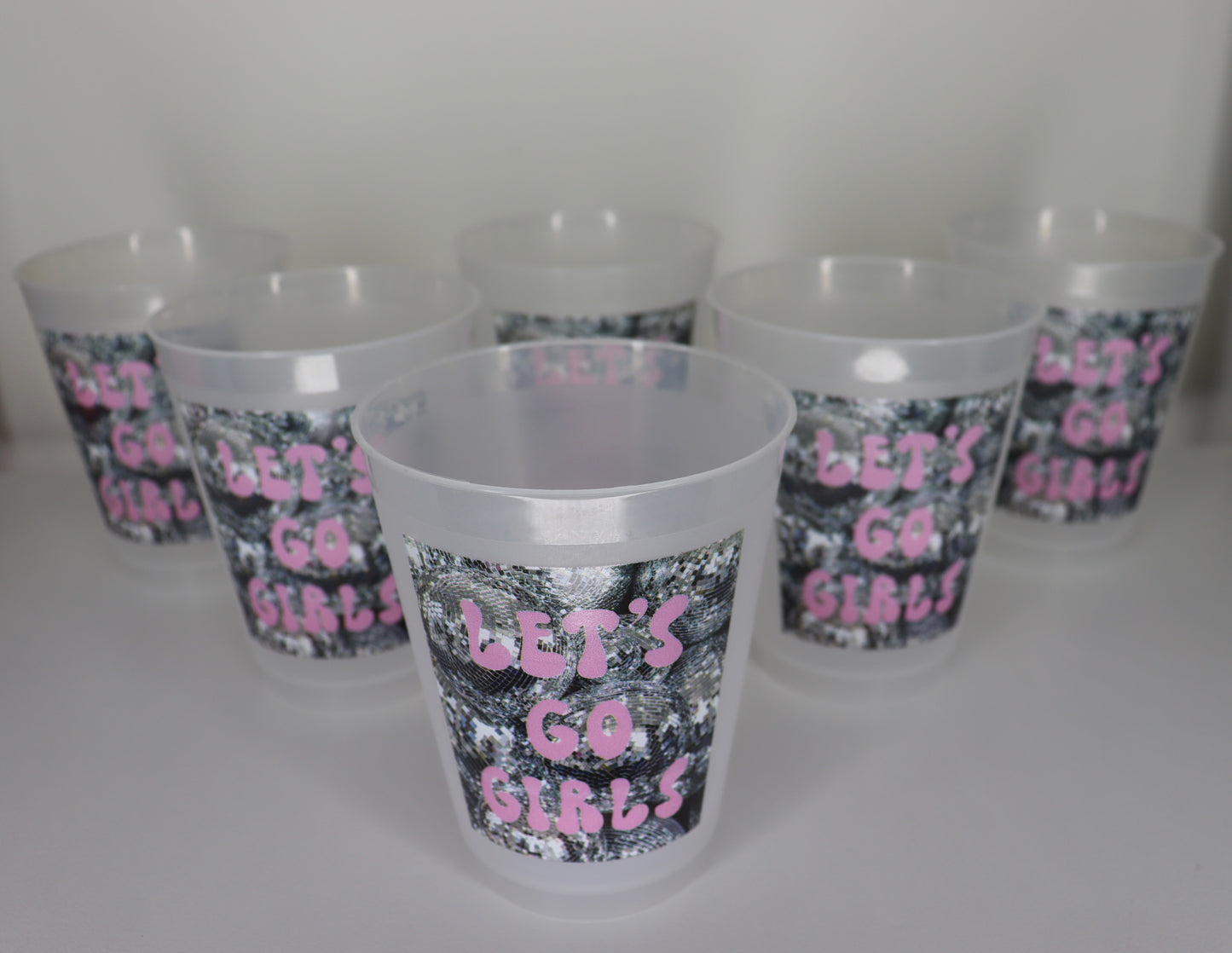 Lets Go Girls Disco Balls Frosted Cups 6pk
