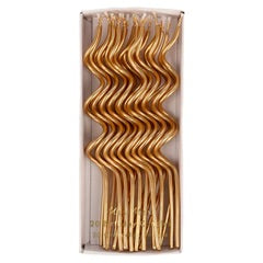 Gold Swirly Candles-20ct