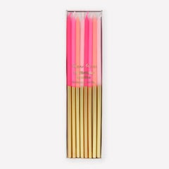 Gold Dipped Pink Mix Candles-16ct