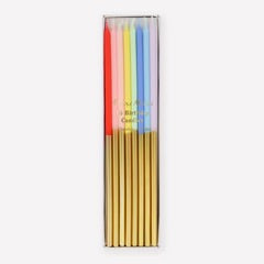 Gold Dipped Rainbow Mix Candles-16ct